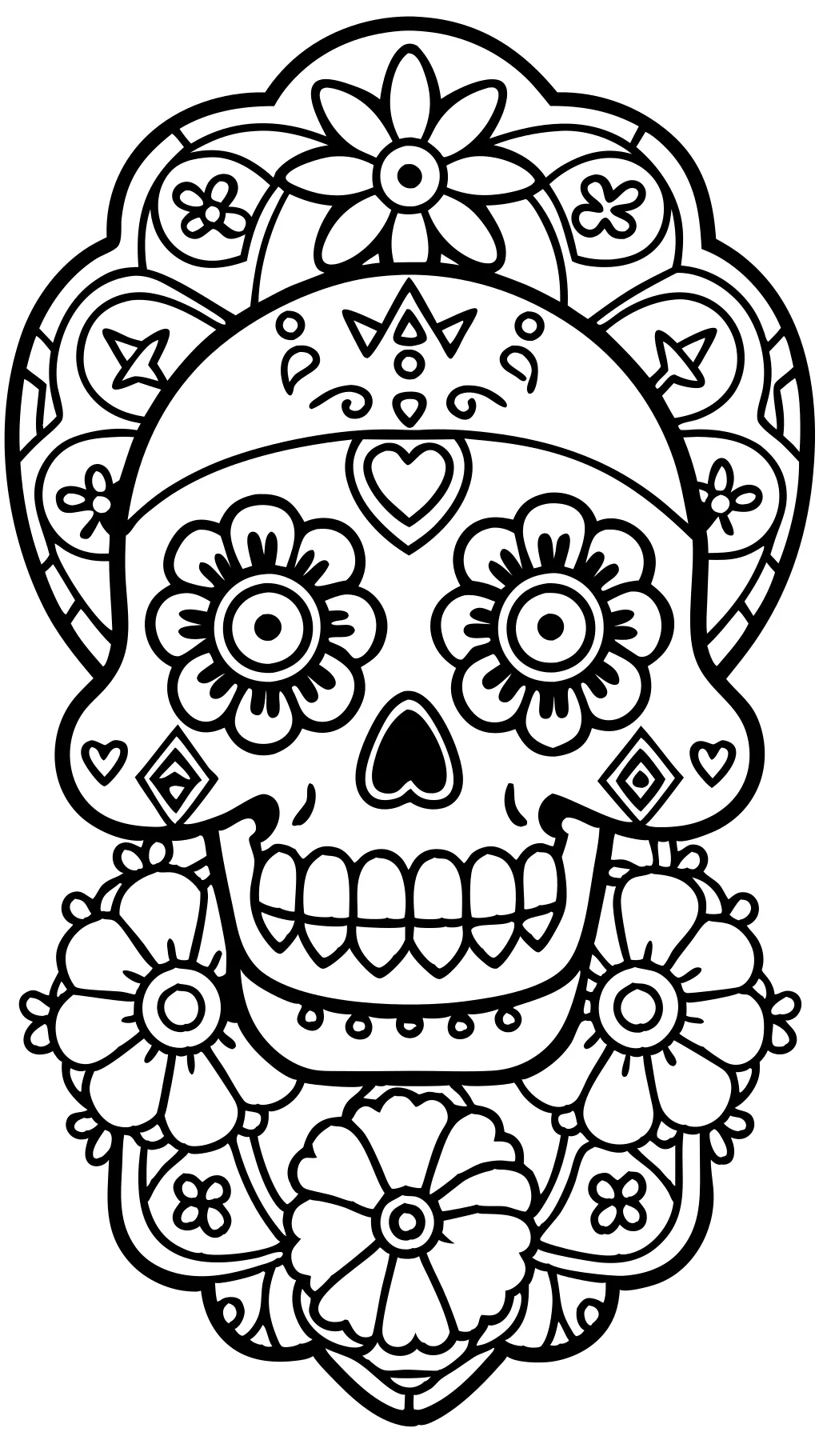 coloring pages dia de los muertos